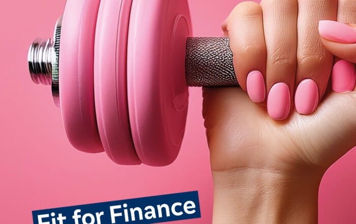 Hand hebt Gewicht hoch - Fit for Finance