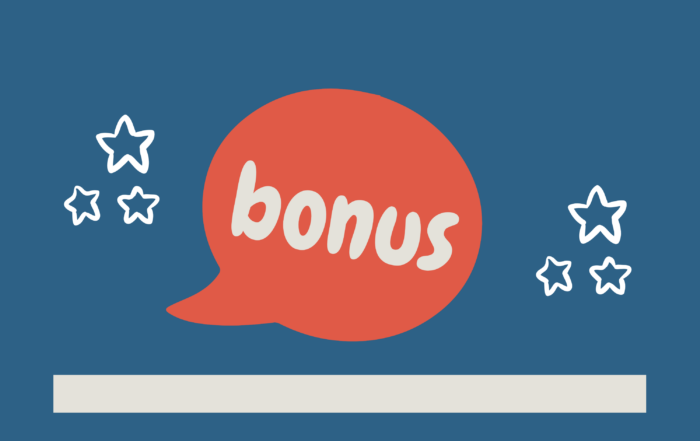 Eine Sprechblase mit dem Begriff bonus