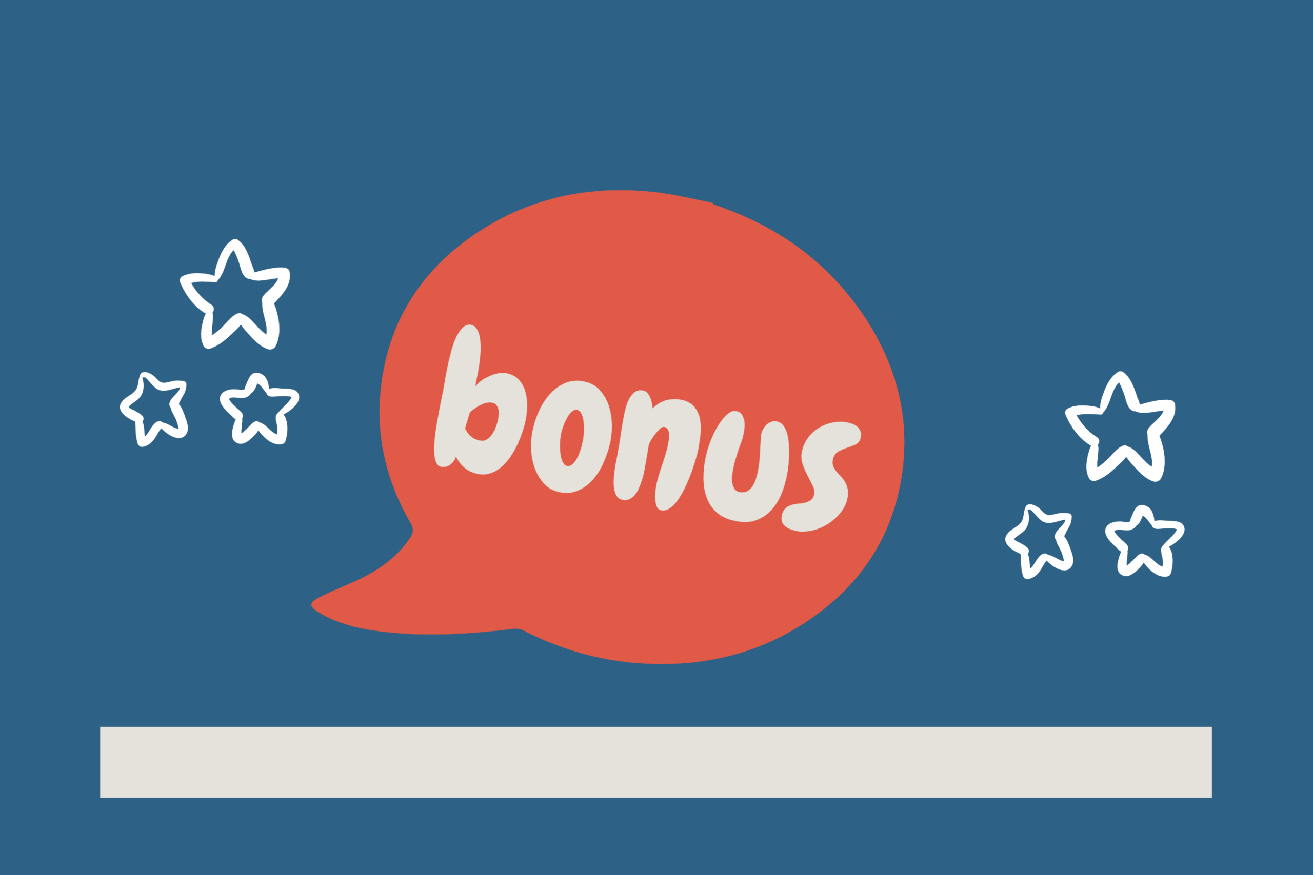 Eine Sprechblase mit dem Begriff bonus