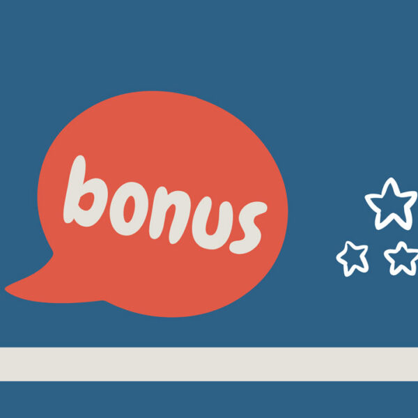 Grafik mit Wort Bonus in Sprechblase